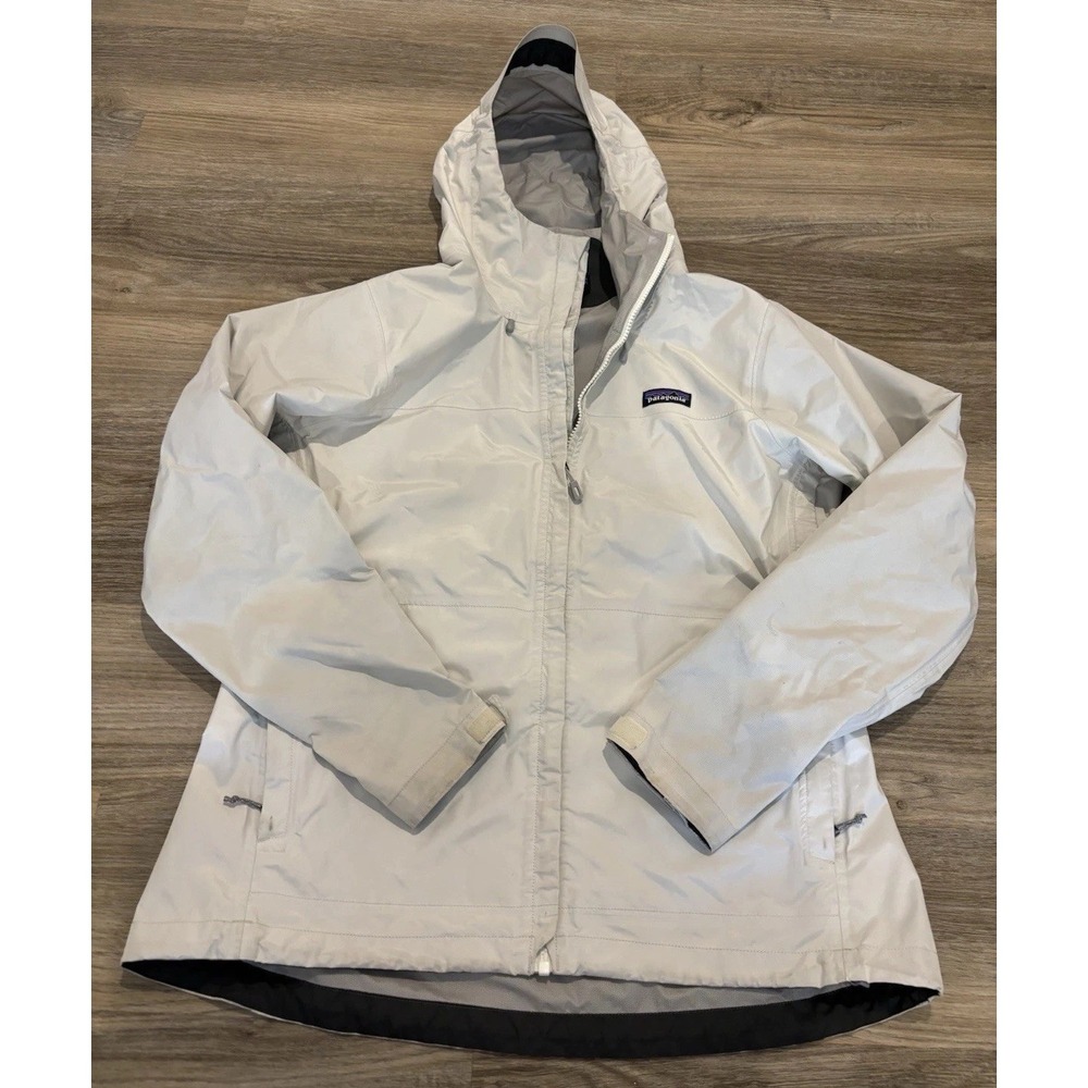 FLAWS Patagonia Jacket Womens Large Beige Stretch Torrentshell H2NO Windbreaker